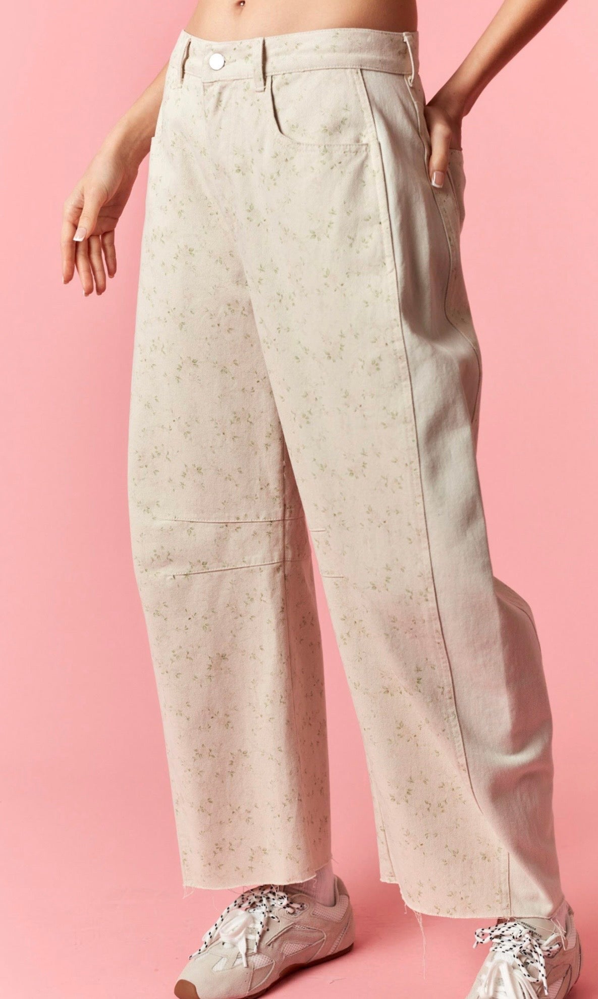 Floral Denim Barrels