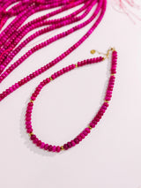 Whimsy Beaded Necklace- Hot Pink