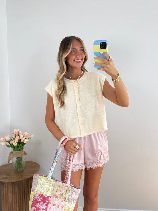 Soft Staple Sleeveless Cardigan