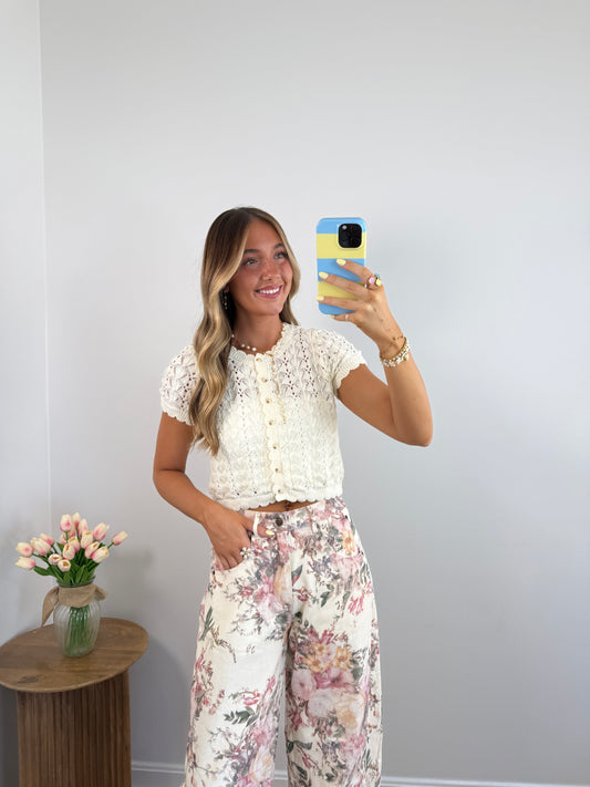 June Crochet-Knit Cardigan