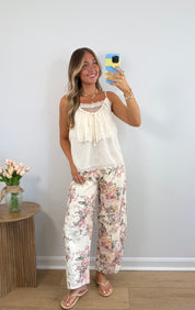 Layered Lace Tank- Mocha & Cream