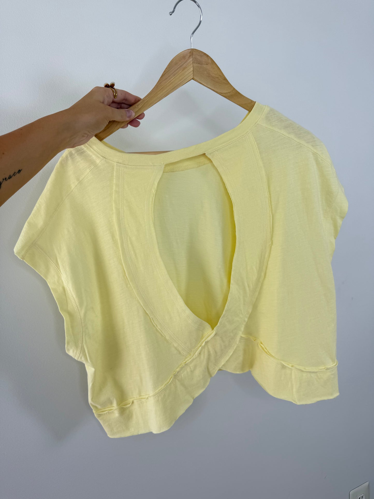 Brighter Days Open Back Tee- Yellow & Pink