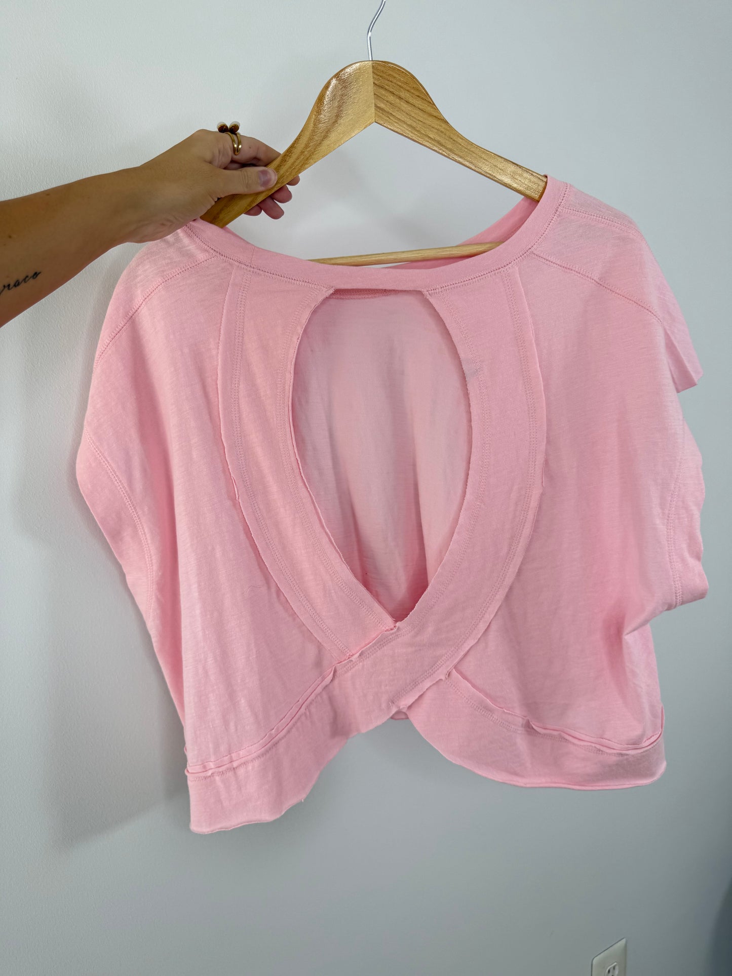 Brighter Days Open Back Tee- Yellow & Pink