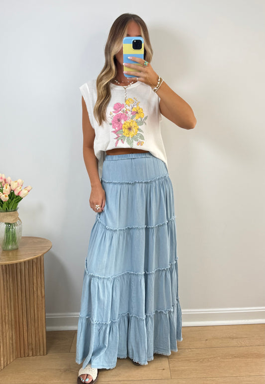 Skylar Ruffle Maxi Skirt