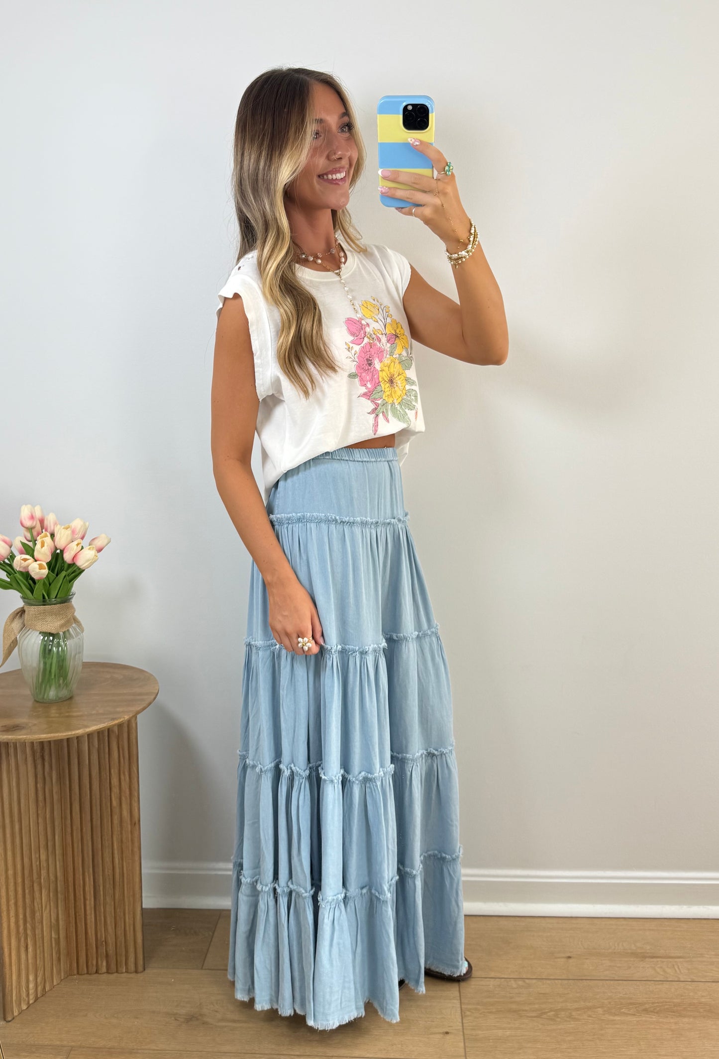 Skylar Ruffle Maxi Skirt
