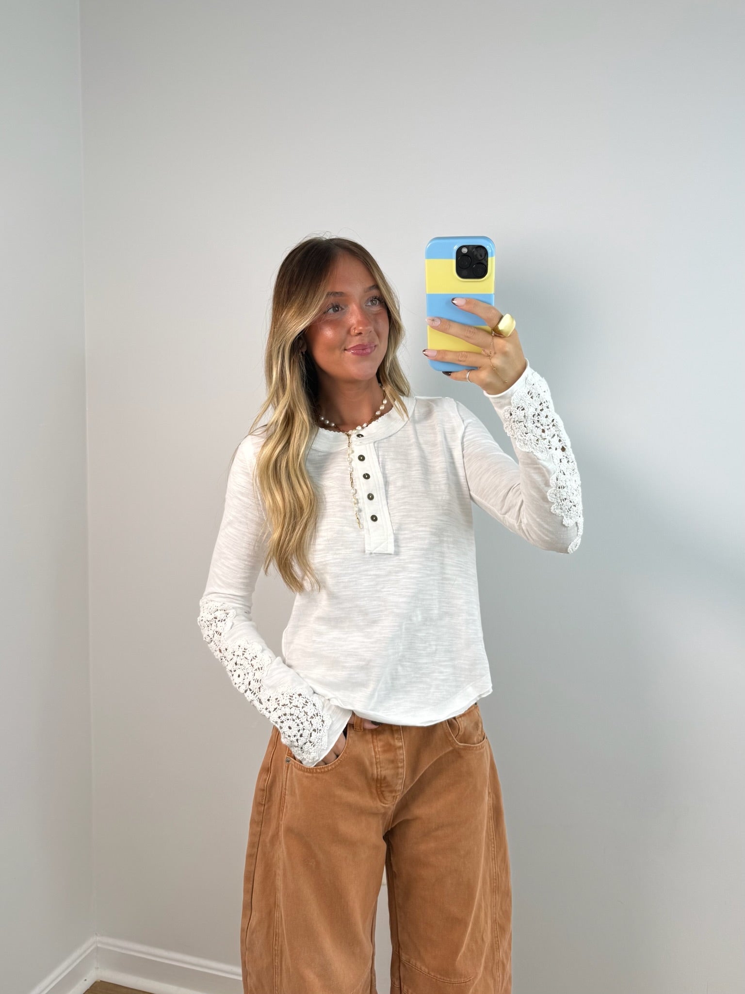 Crochet Layer Top - Ivory