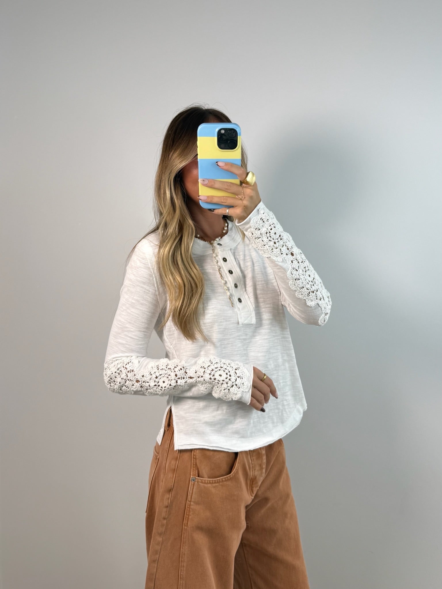 Crochet Layer Top - Ivory