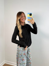 Crochet Layer Top - Black