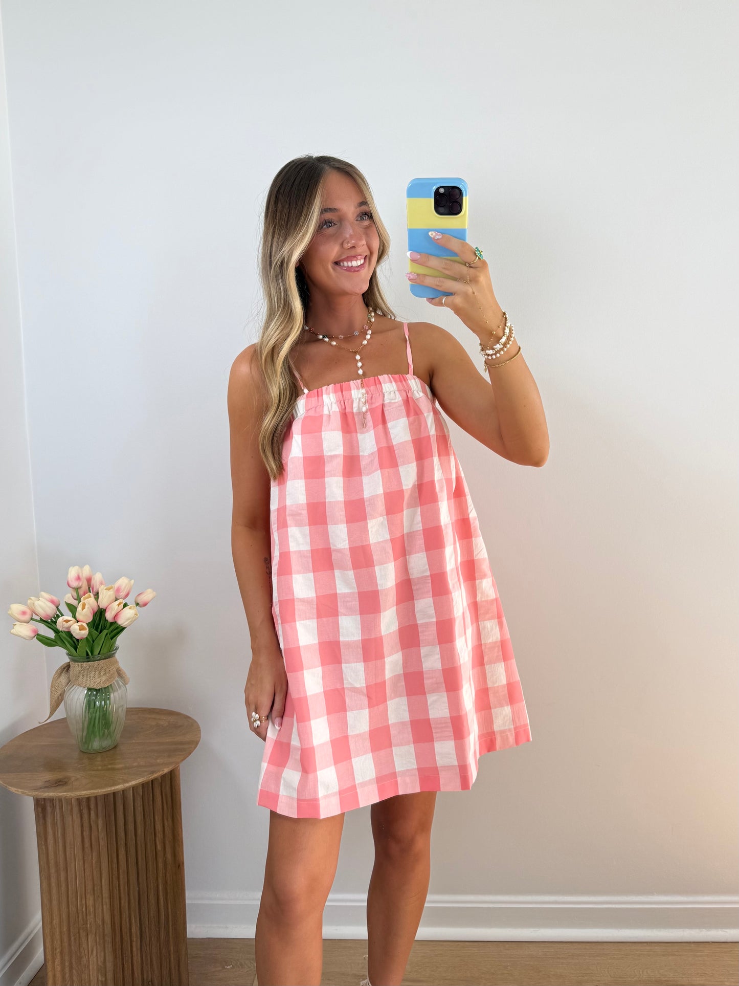Picnic Date Dress- Cherry/Blue