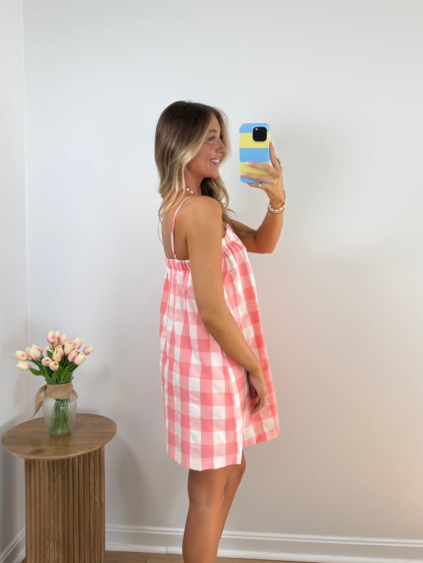 Picnic Date Dress- Cherry/Blue