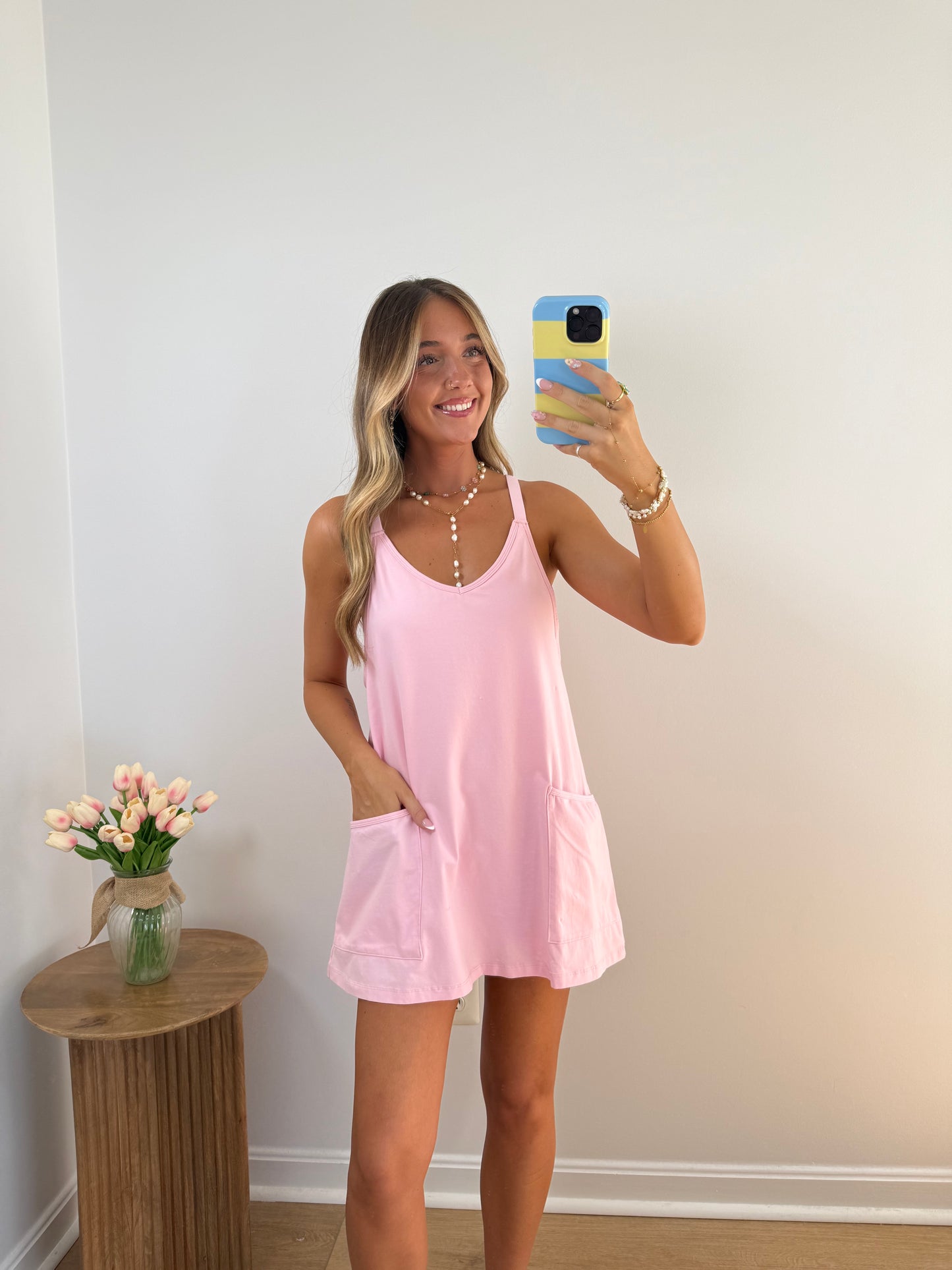 On The Go Dress- Pink