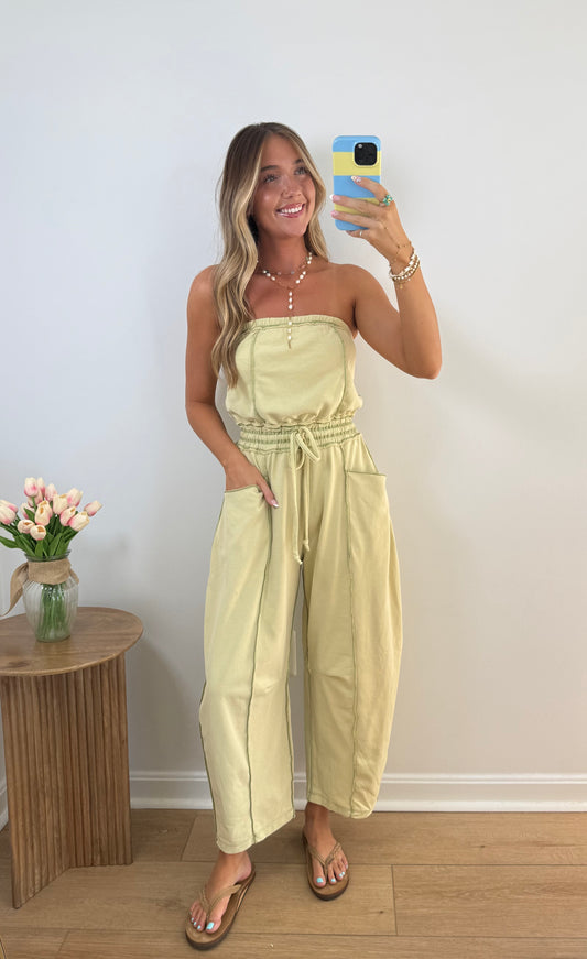 Strapless Barrel Jumpsuit