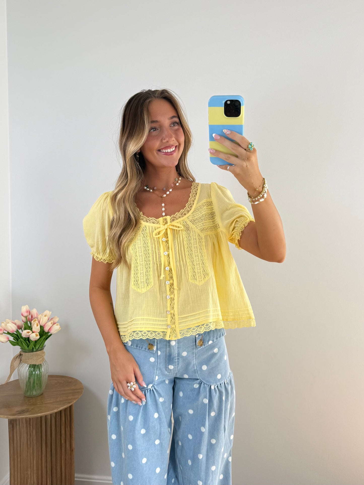 Penny Lace Trim Blouse
