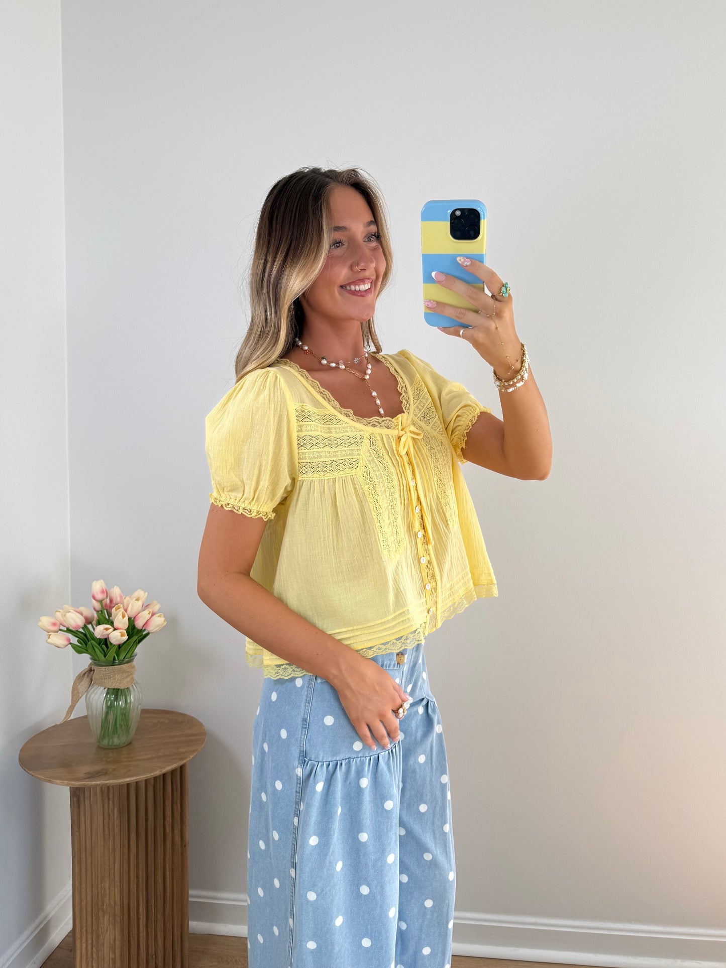 Penny Lace Trim Blouse