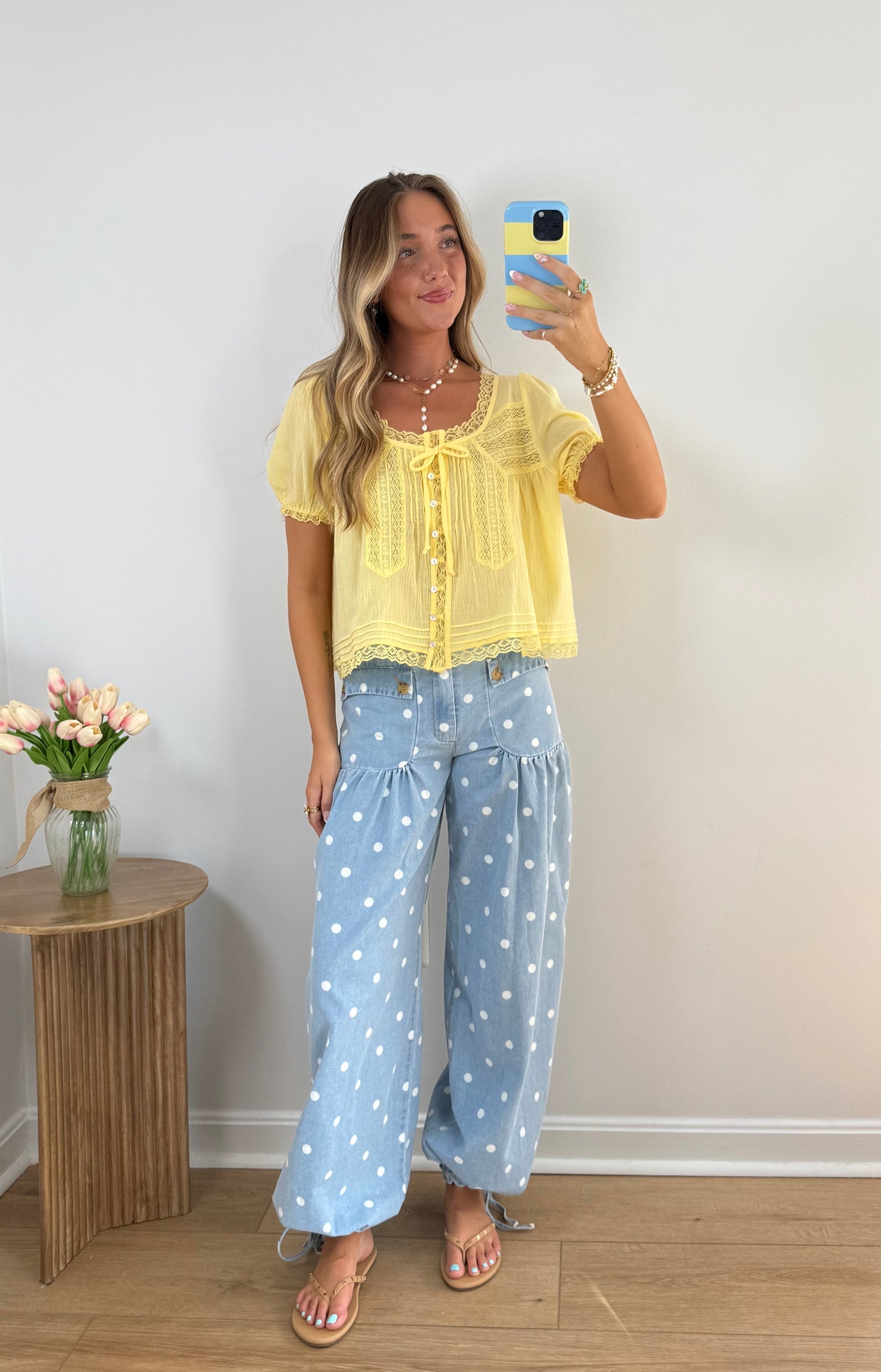 Penny Lace Trim Blouse