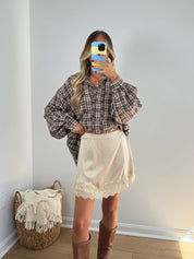Silk Lace Skort - Ivory