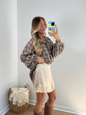 Silk Lace Skort - Ivory