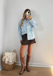 Silk Lace Skort - Espresso