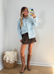 Silk Lace Skort - Espresso