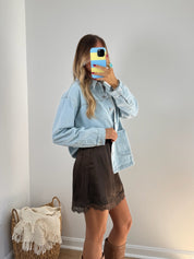 Silk Lace Skort - Espresso