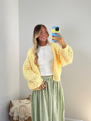 Greta Chunky Cardigan - Honey