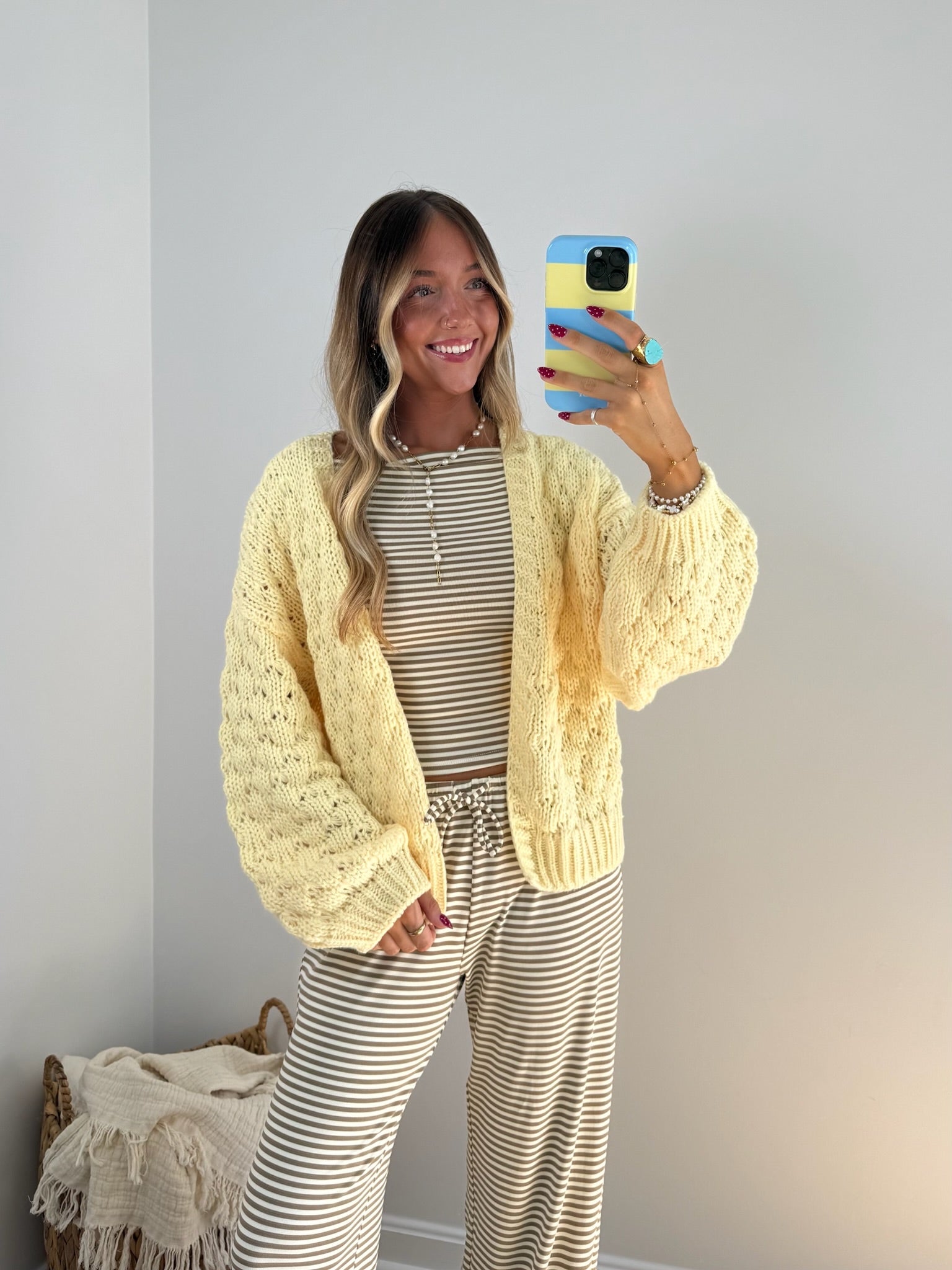 Greta Chunky Cardigan - Honey