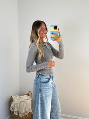 Classic Henley Top - Slate