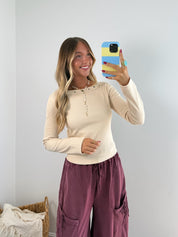 Studded Boatneck Top - Ivory