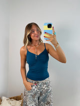 Ruched Tank - Teal