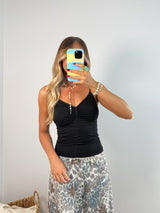 Ruched Tank - Black