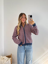 Most Loved Zip Up - Pink and Navy
