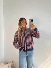 Most Loved Zip Up - Pink and Navy