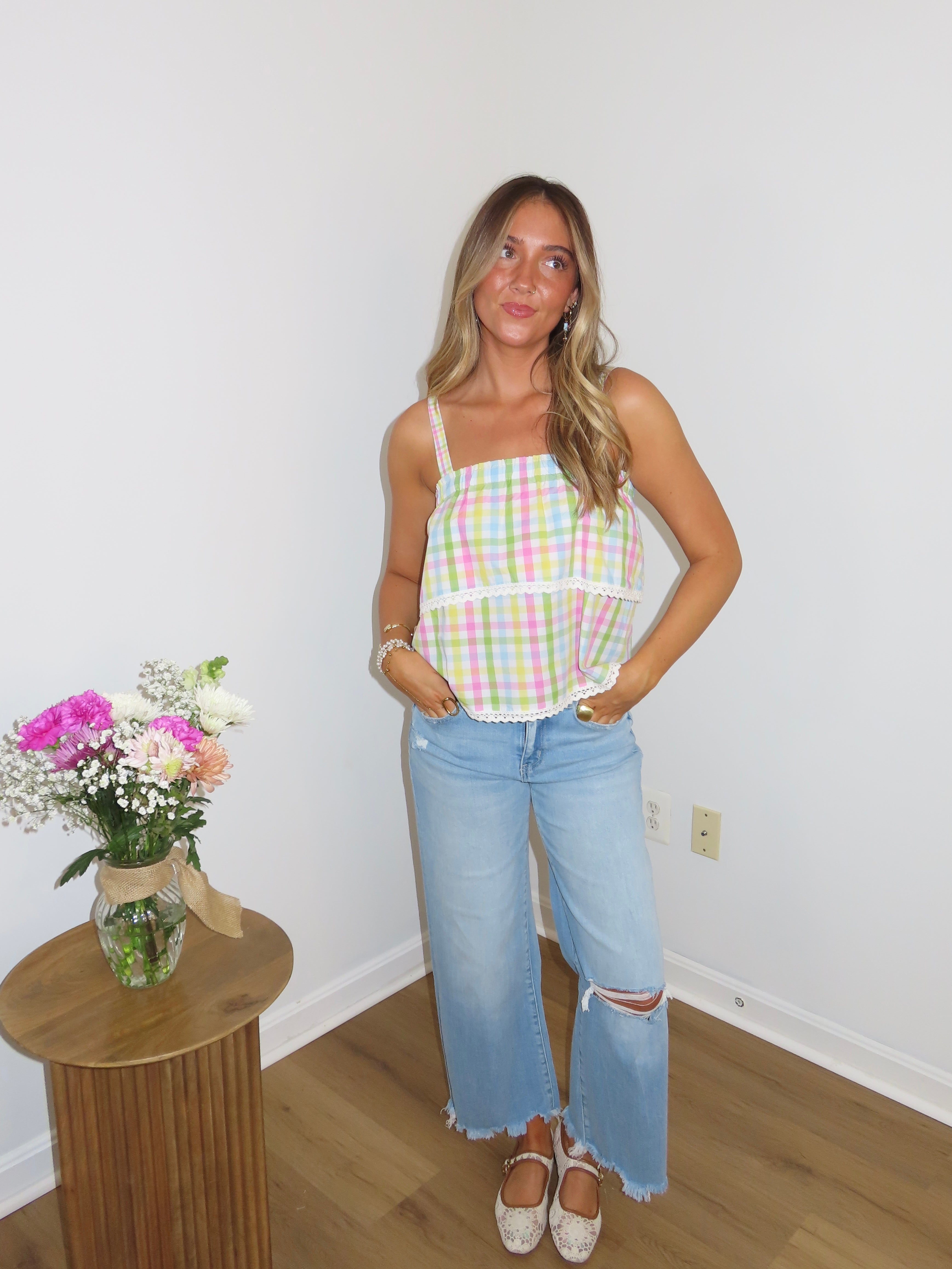 Maggie Cropped Wide Leg Denim