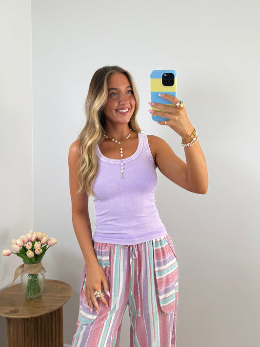 Perfect Layer Tank (Lilac & White) PREORDER