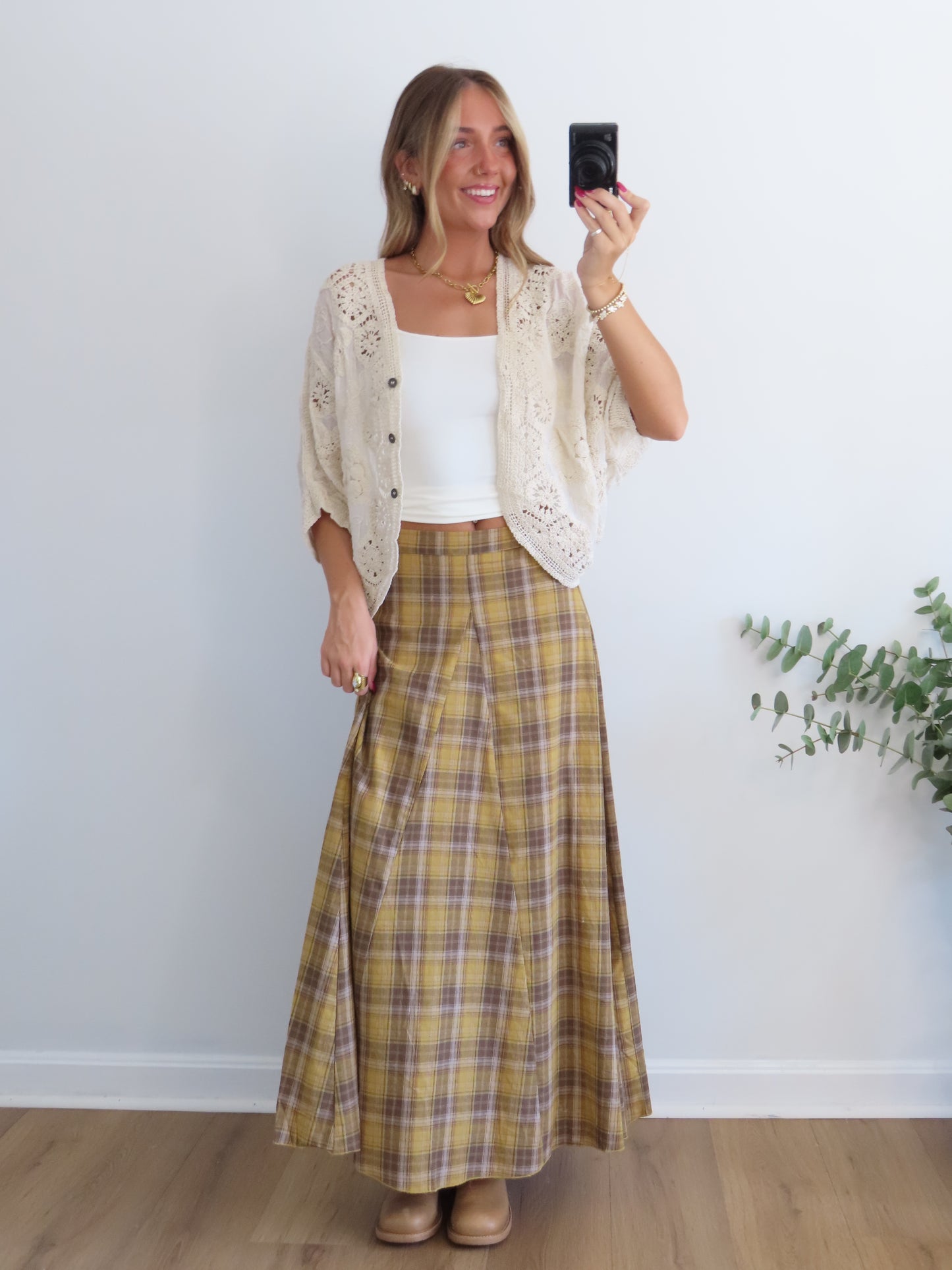 Rustic Charm Plaid Skirt
