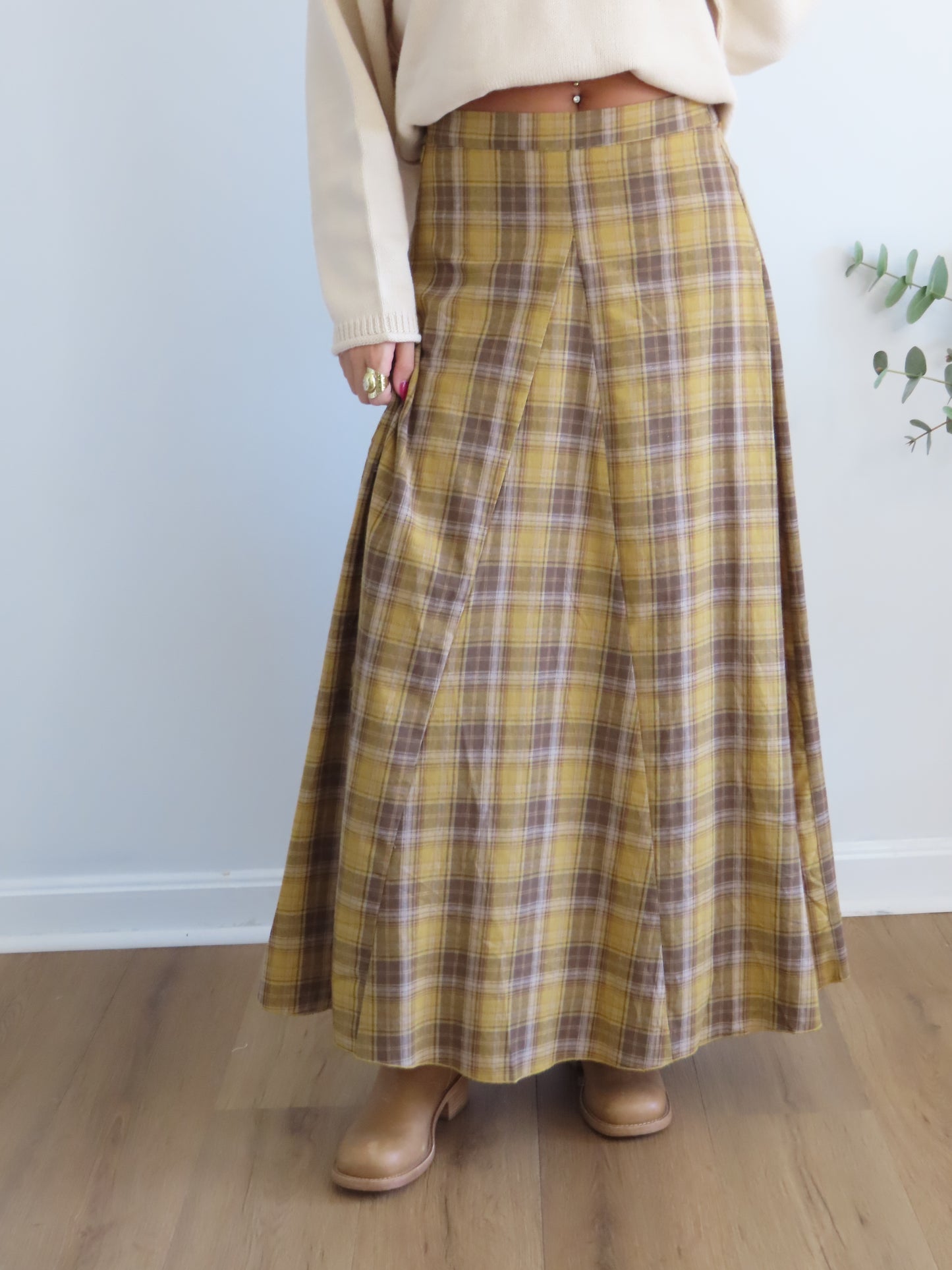 Rustic Charm Plaid Skirt