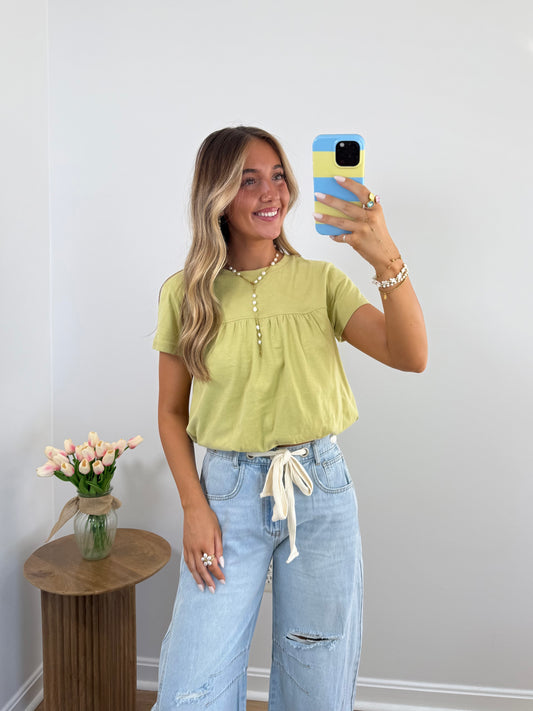Living In Color Bubble Tee- Green