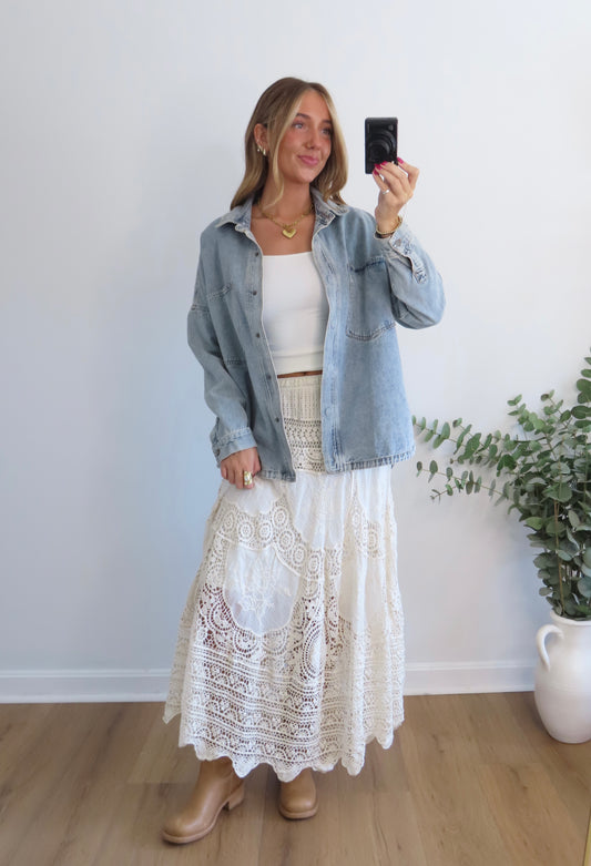Country Lace Crochet Skirt