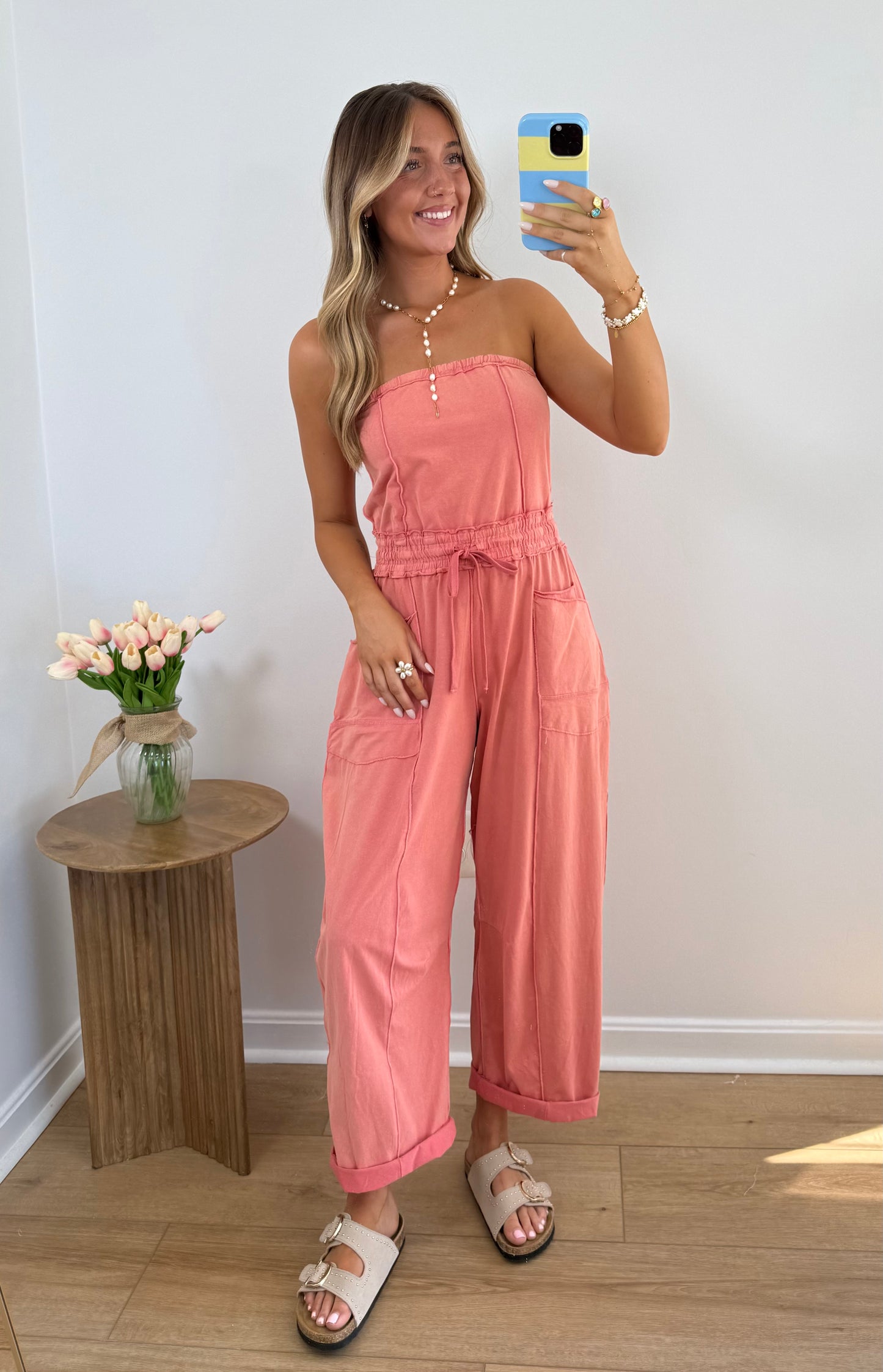 Strapless Barrel Jumpsuit