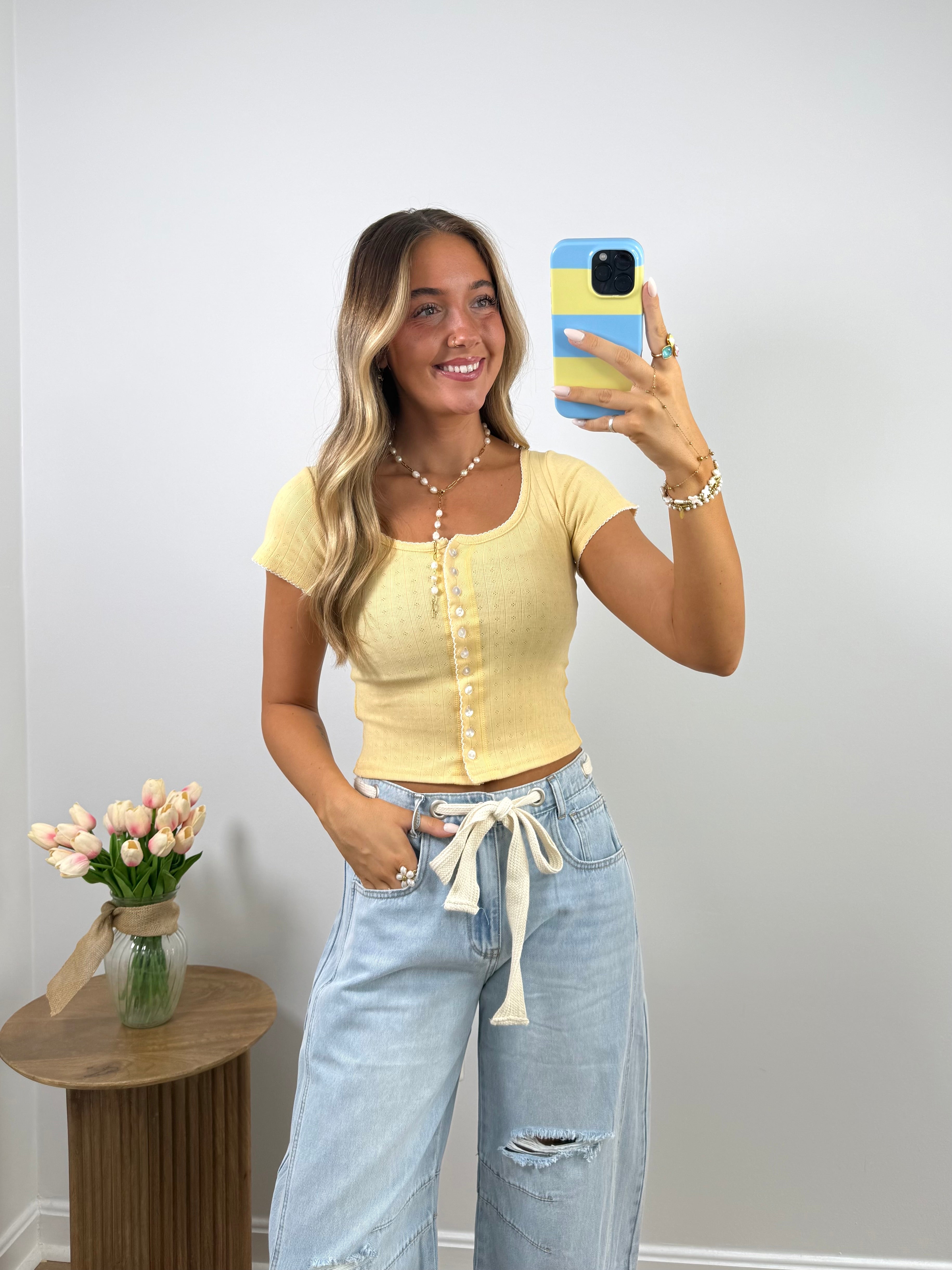 Sweetheart Pointelle Top