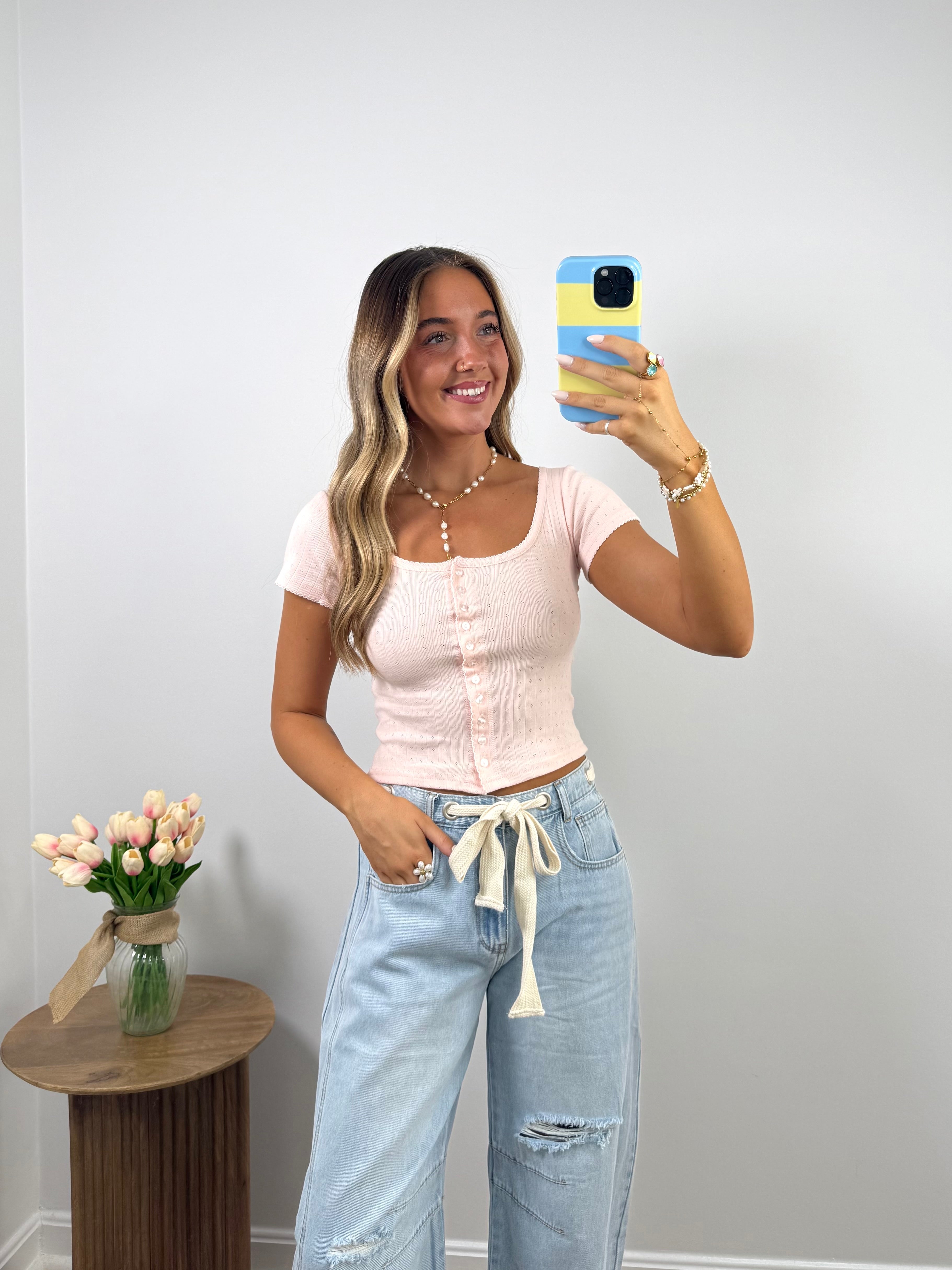 Sweetheart Pointelle Top