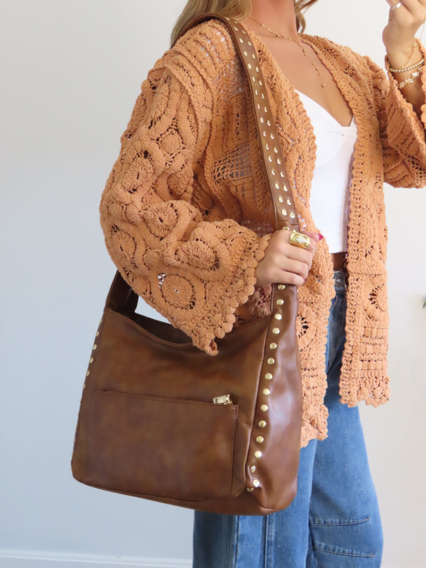 Chestnut Golden Stud Crossbody
