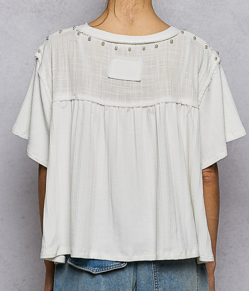 Pearls & Lace Top- White