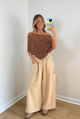 Crochet Dream Poncho- Brown