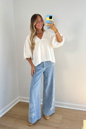 In Bloom Wideleg Denim