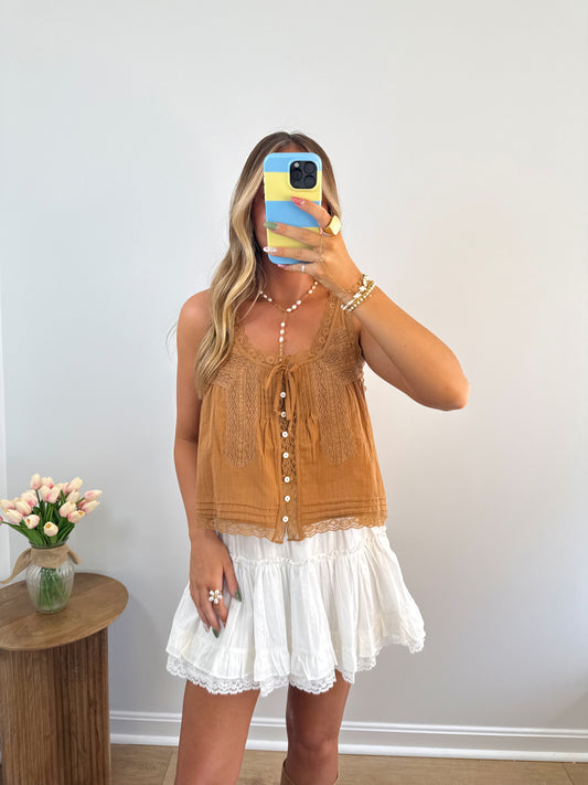 Sweet Magnolia Tank- Camel