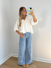In Bloom Wideleg Denim