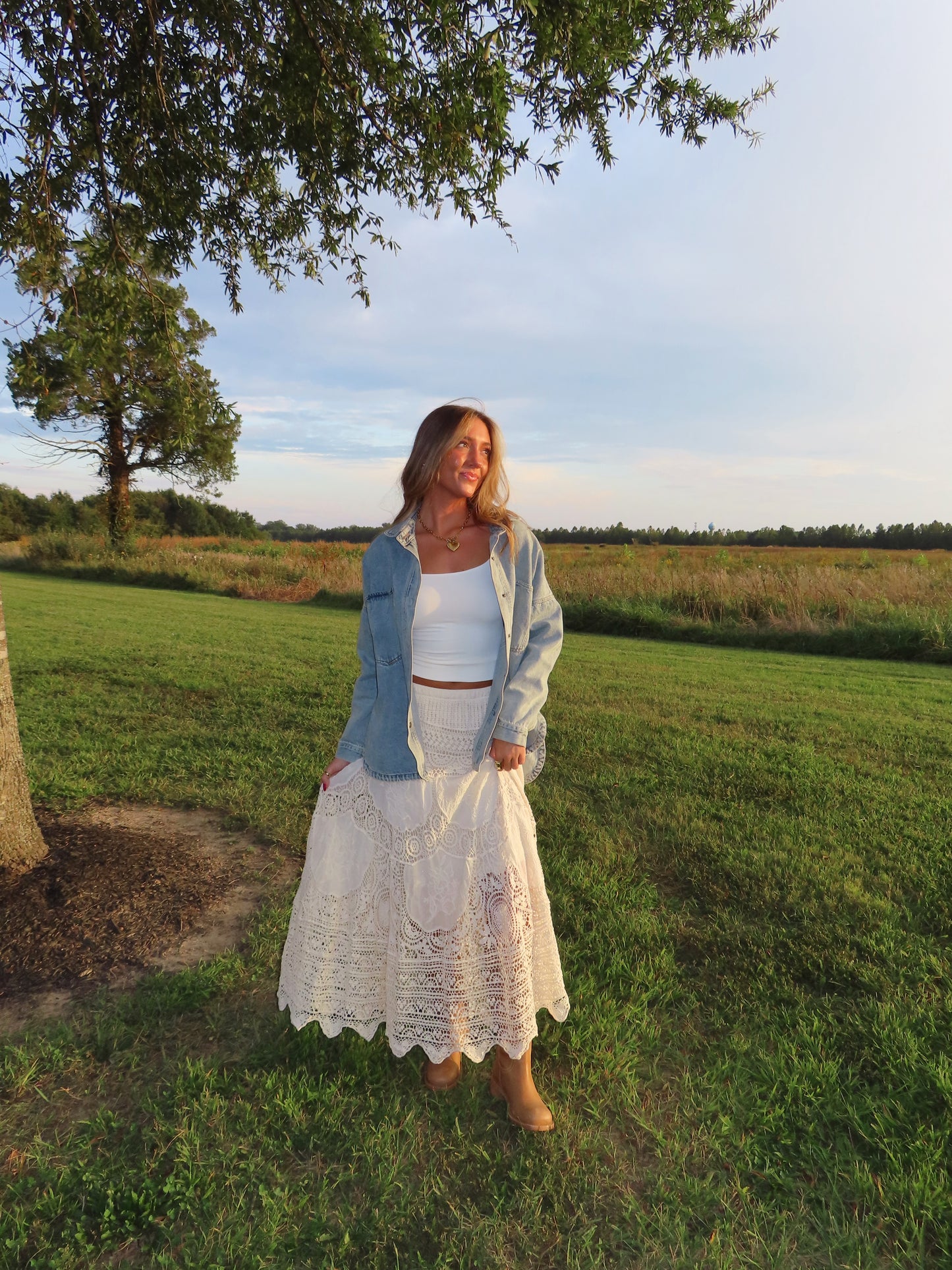 Country Lace Crochet Skirt