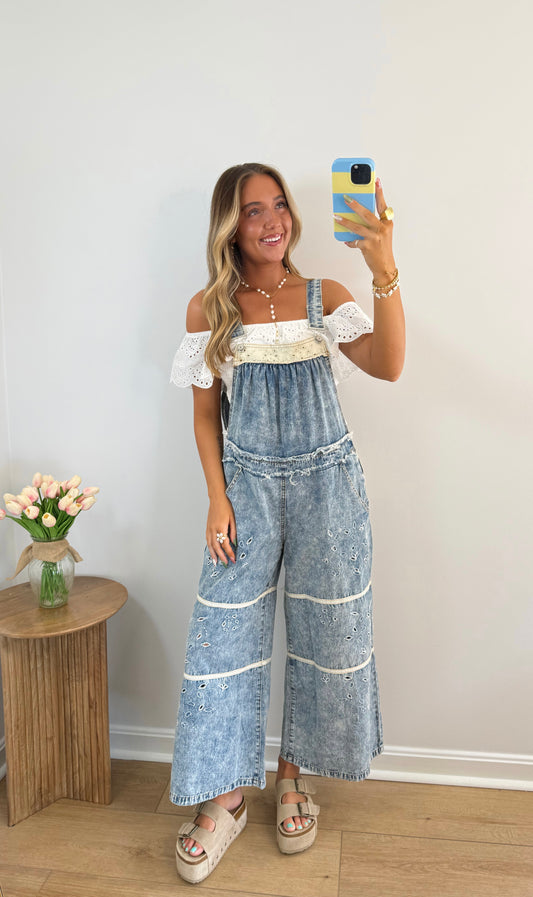 Wildflower Stitch Overalls