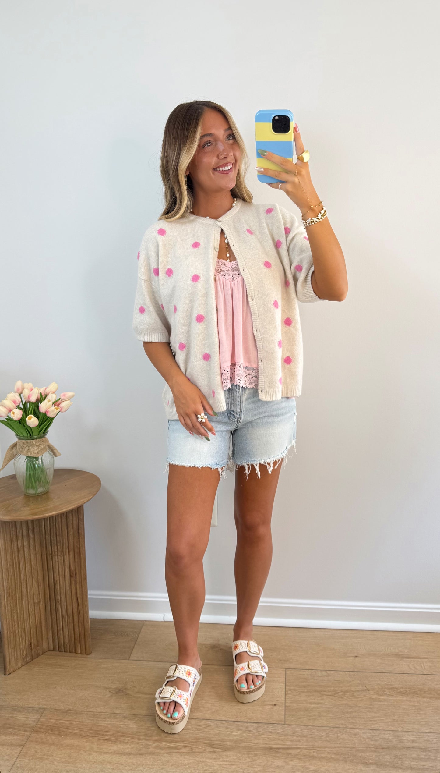 Blush Dot Cardigan